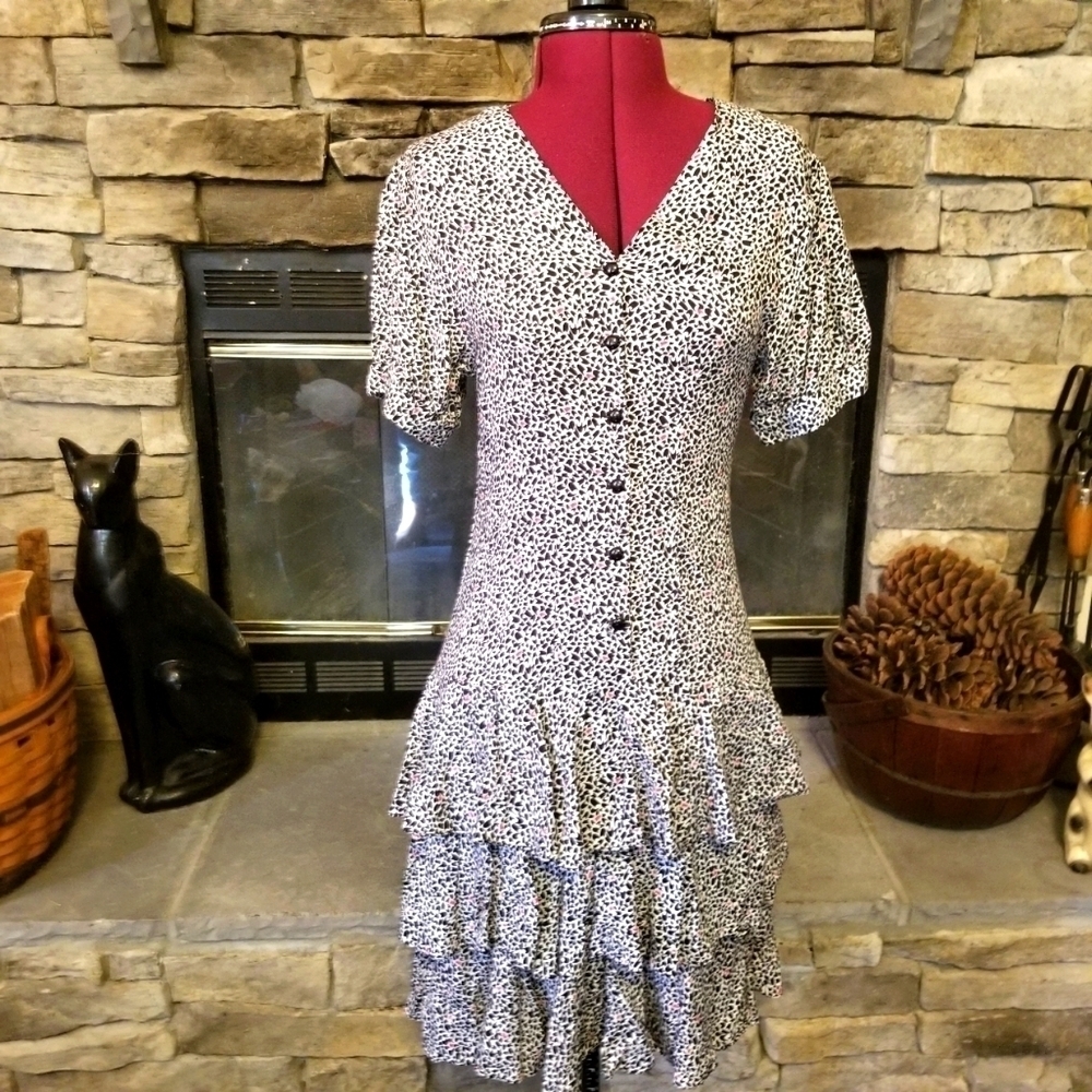 90s Ruffle Dress - Picture 1 of 8
